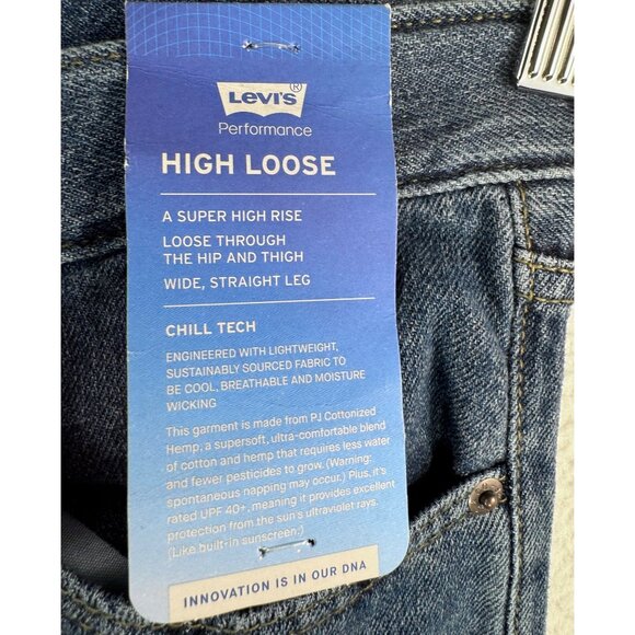 Levis performance High Loose jeans chill tech light hemp 90s boho sz 28 - Picture 2 of 11